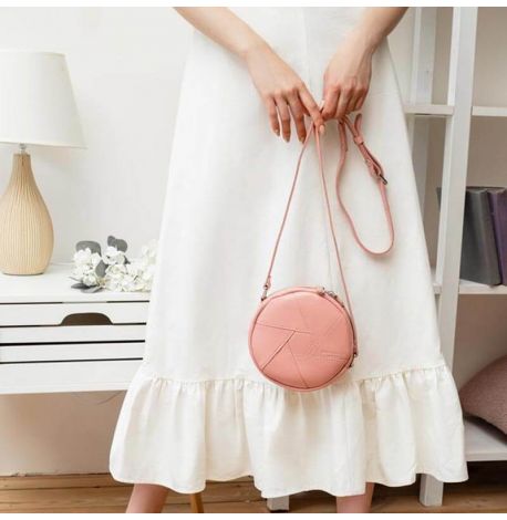 Женская кожаная сумка "Бон-бон" (розовая)