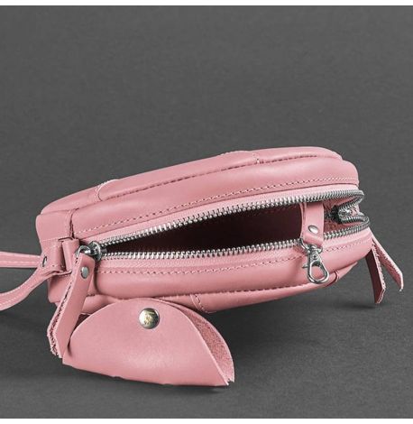 Женская кожаная сумка "Бон-бон" (розовая)