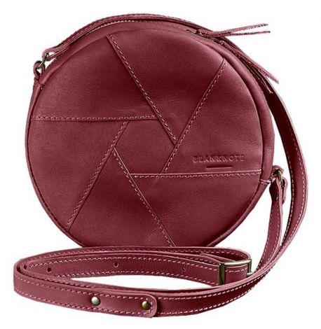 Женская кожаная сумка "Бон-бон" (бордовая) кожа Krast