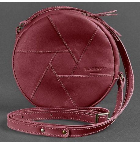 Женская кожаная сумка "Бон-бон" (бордовая) кожа Krast