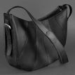 Сумка кожаная женская "Круассан" (черная) кожа crazy horse