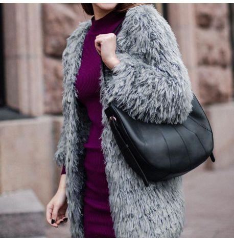 Сумка шкіряна жіноча "Круасан" (чорна) шкіра krast