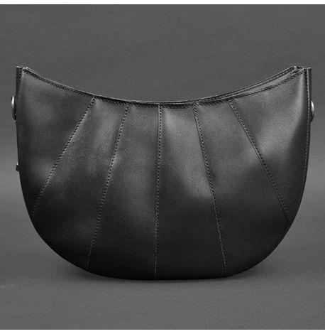 Сумка шкіряна жіноча "Круасан" (чорна) шкіра krast