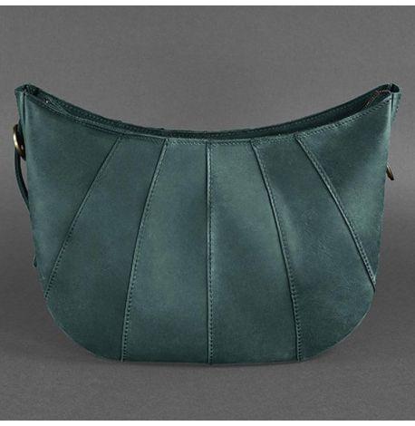 Сумка кожаная женская "Круассан" (зеленая)