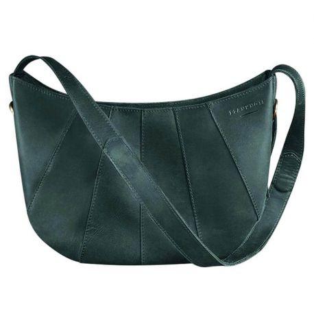 Сумка кожаная женская "Круассан" (зеленая)