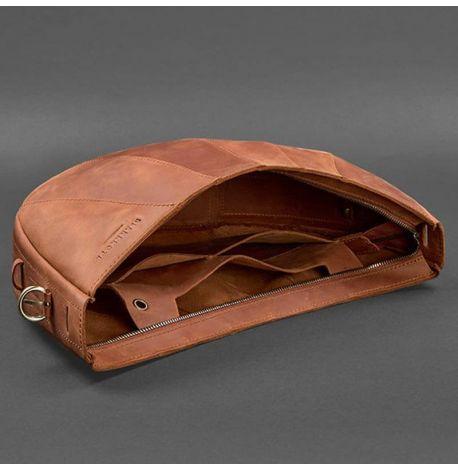 Сумка женская кожаная «Круассан» (светло-коричневая)