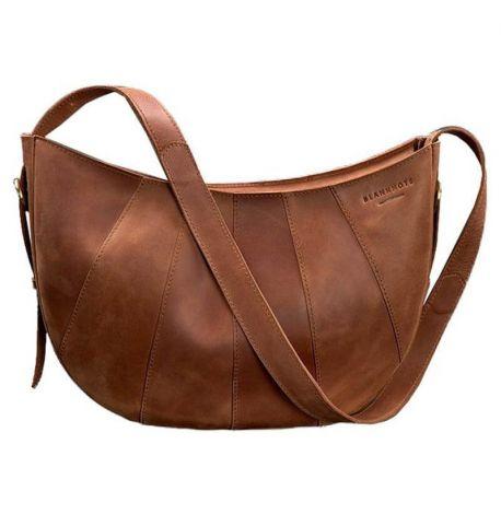 Сумка женская кожаная «Круассан» (светло-коричневая)