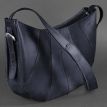 Сумка женская кожаная "Круассан" (темно-синяя)