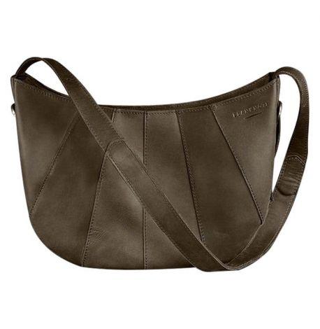 Сумка кожаная женская "Круассан" (темно-коричневая)