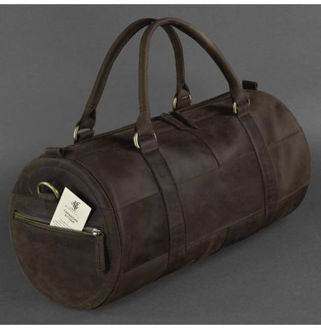 Кожаная дорожная сумка Harper (темно-коричневая) кожа Crazy Horse