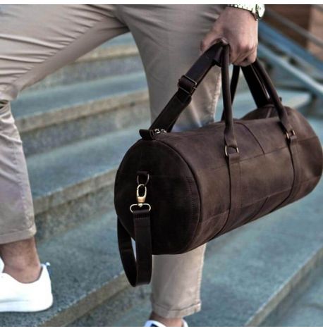 Кожаная дорожная сумка Harper (темно-коричневая) кожа Crazy Horse