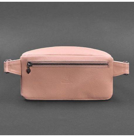 Поясная сумка-бананка Spirit кожаная (розовая)