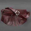 Шкіряна поясна сумка-бананка Spirit (бордова)