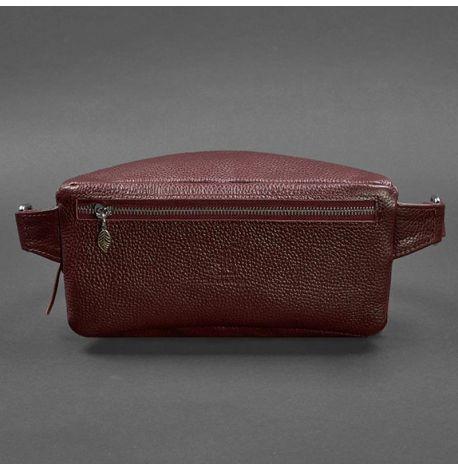 Шкіряна поясна сумка-бананка Spirit (бордова)