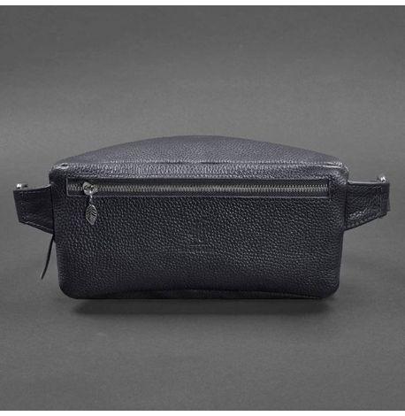 Поясна сумка-бананка Spirit шкіряна (темно-синя)