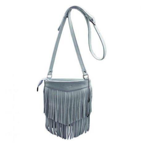Женская кожаная сумка мини-кроссбоди Fleco (голубая)