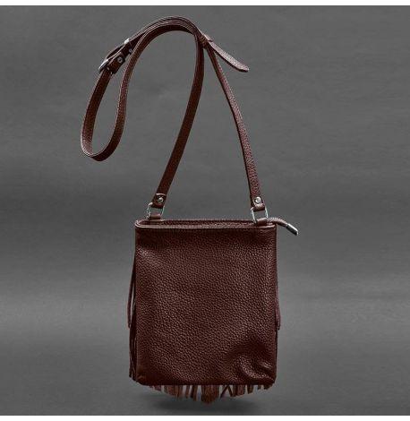 Женская кожаная сумка мини-кроссбоди Fleco (бордовая)