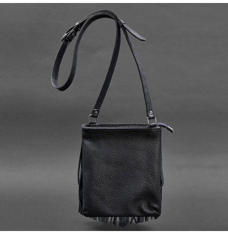 Жіноча шкіряна сумка міні-кроссбоді Fleco (темно-синя)