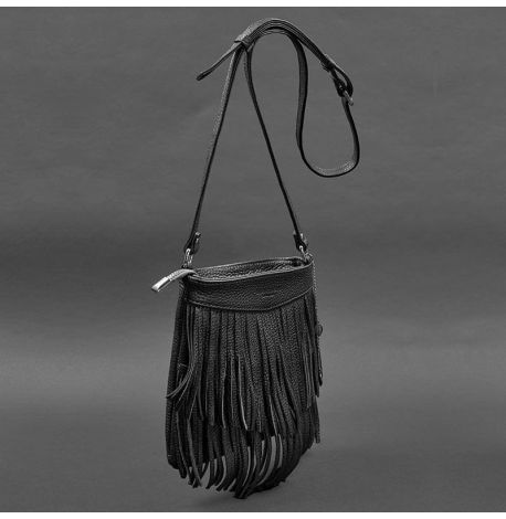 Женская кожаная сумка мини-кроссбоди Fleco (черная)