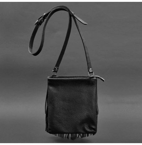 Женская кожаная сумка мини-кроссбоди Fleco (черная)