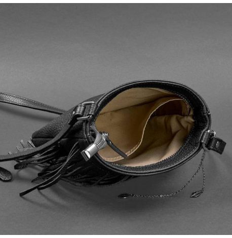 Женская кожаная сумка мини-кроссбоди Fleco (черная)