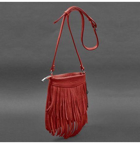 Женская кожаная сумка мини-кроссбоди Fleco (красная)