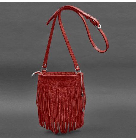 Женская кожаная сумка мини-кроссбоди Fleco (красная)