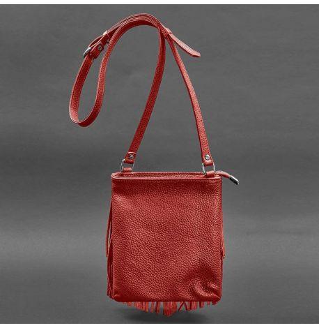 Женская кожаная сумка мини-кроссбоди Fleco (красная)