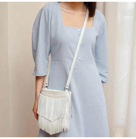 Жіноча шкіряна сумка міні-кроссбоді Fleco (біла)