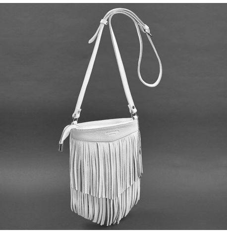 Жіноча шкіряна сумка міні-кроссбоді Fleco (біла)
