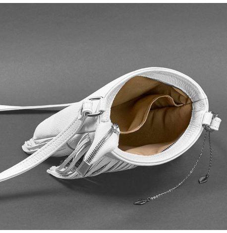 Жіноча шкіряна сумка міні-кроссбоді Fleco (біла)