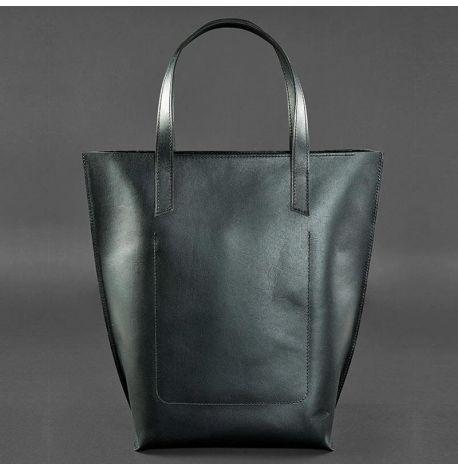 Женская сумка-шоппер из кожи DD (черная)