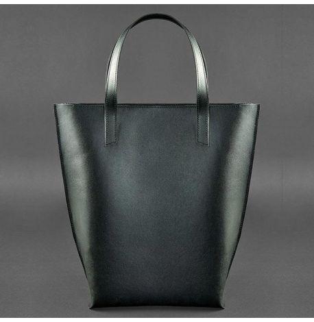 Женская сумка-шоппер из кожи DD (черная)