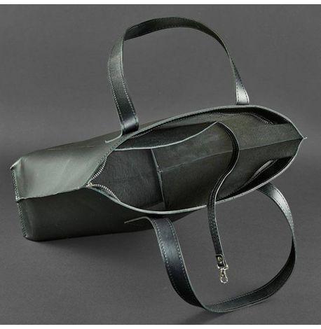 Женская сумка-шоппер из кожи DD (черная)