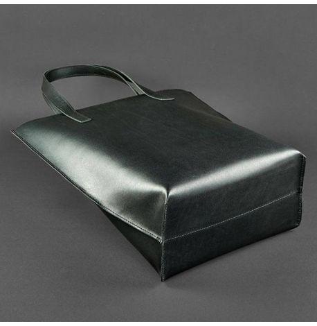 Женская сумка-шоппер из кожи DD (черная)