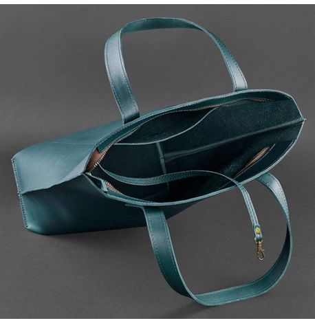 Жіноча сумка-шопер зі шкіри DD (зелена)