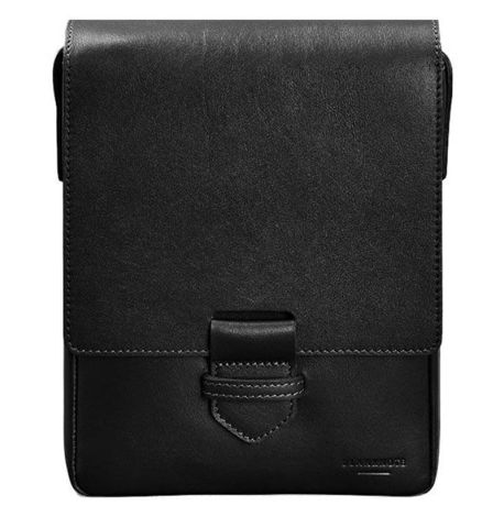 Мужская кожаная сумка-мессенджер Esquire (черная)