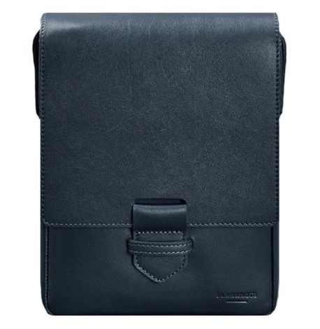 Мужская кожаная сумка-мессенджер Esquire (темно-синяя)