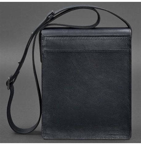 Мужская кожаная сумка-мессенджер Esquire (темно-синяя)