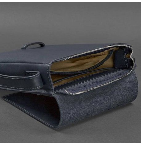 Мужская кожаная сумка-мессенджер Esquire (темно-синяя)