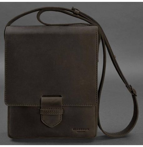 Мужская кожаная сумка-мессенджер Esquire (темно-коричневая)