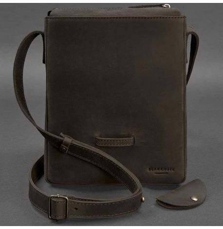 Мужская кожаная сумка-мессенджер Esquire (темно-коричневая)