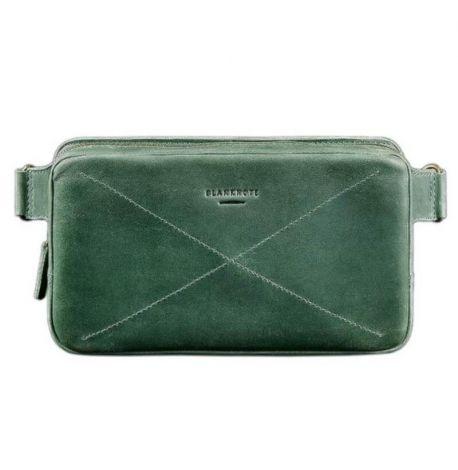 Поясна сумка-бананка Dropbag Maxi шкіряна (зелена)