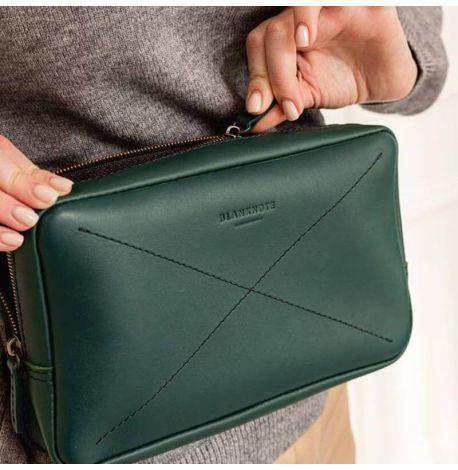 Поясна сумка-бананка Dropbag Maxi шкіряна (зелена) шкіра Krast