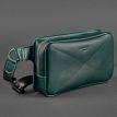 Поясна сумка-бананка Dropbag Maxi шкіряна (зелена) шкіра Krast
