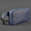 Поясна сумка-бананка Dropbag Maxi шкіряна (темно-синя) шкіра Crazy Horse