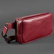 Поясная сумка-бананка Dropbag Maxi кожаная (бордовая) кожа Krast