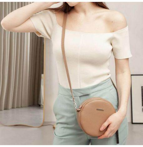 Женская кожаная сумка Tablet (бежевая)