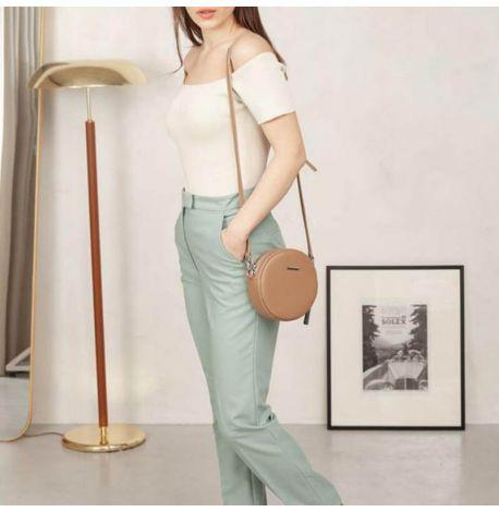 Женская кожаная сумка Tablet (бежевая)