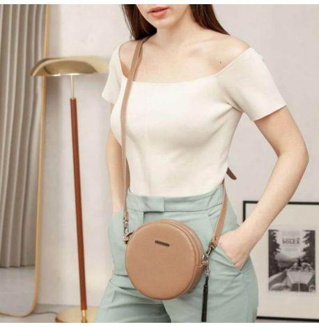 Женская кожаная сумка Tablet (бежевая)